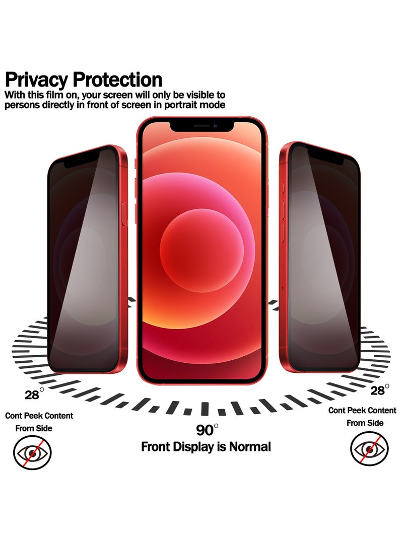 RKINC Screen Protector [2-Pack] for iPhone 12 Mini, Privacy Tempered Glass Film Screen Protector, [Anti Spy][Anti-Scratch][Bubble-Free] - Image 5
